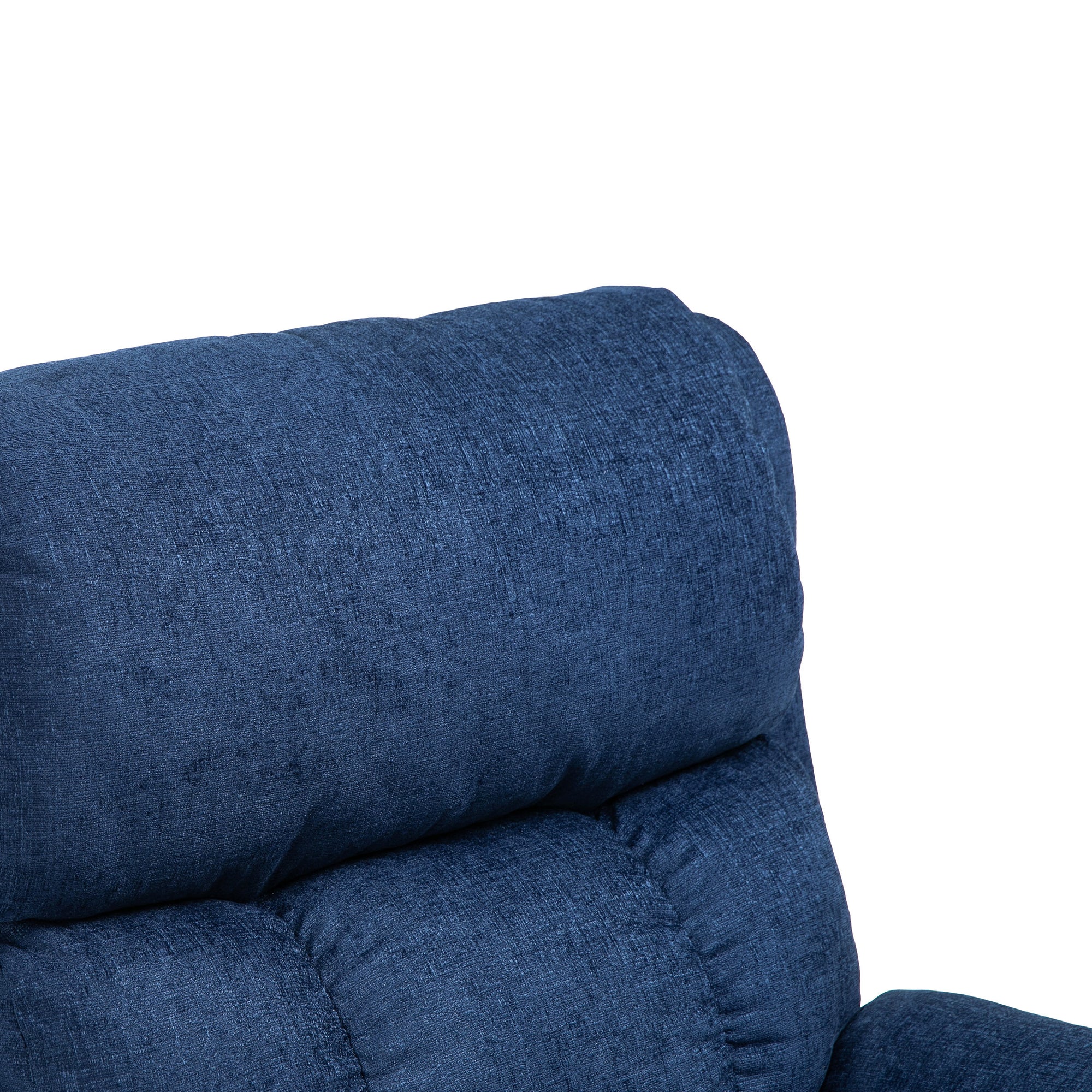 Navy Blue Fabric Heat & Massage Recliner