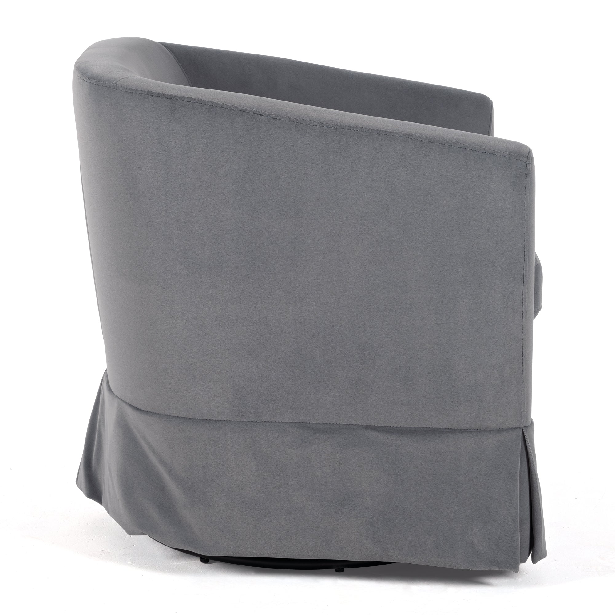 Gray Velvet Swivel Chair with 360-Degree Rotation and Comfortable Cushions