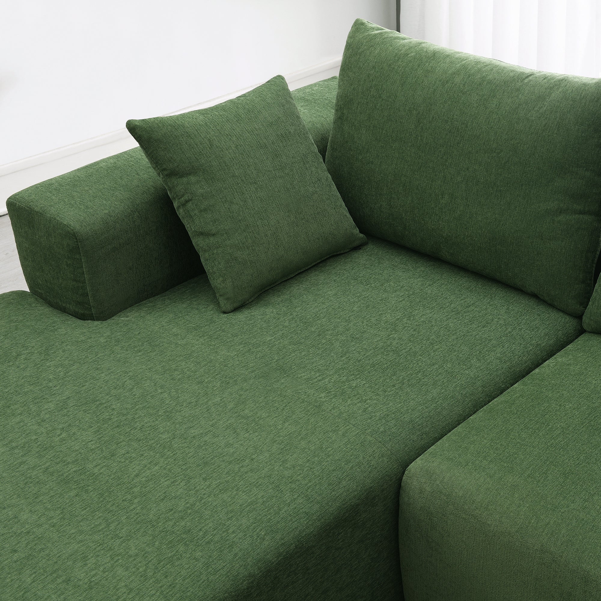 Addis 4-Seat Modular Convertible Sofa in Green