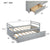 Gray Twin Size Bed with Headboard, Footboard, Trundle, and Three Storage Drawers