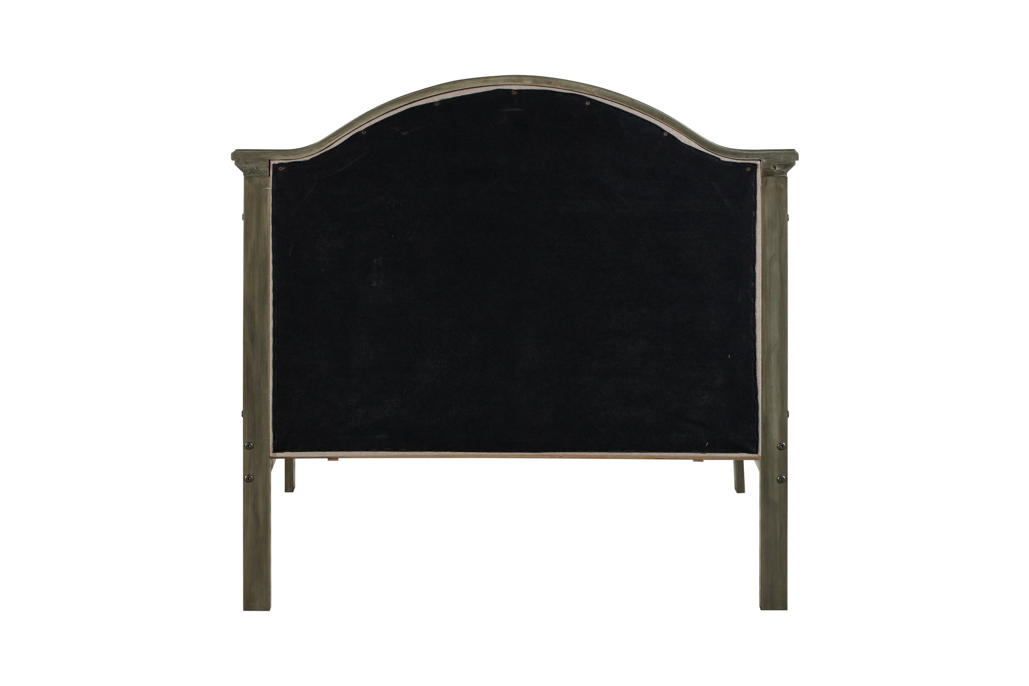 Antique Gray Twin Size Bed Frame with Headboard and Footboard