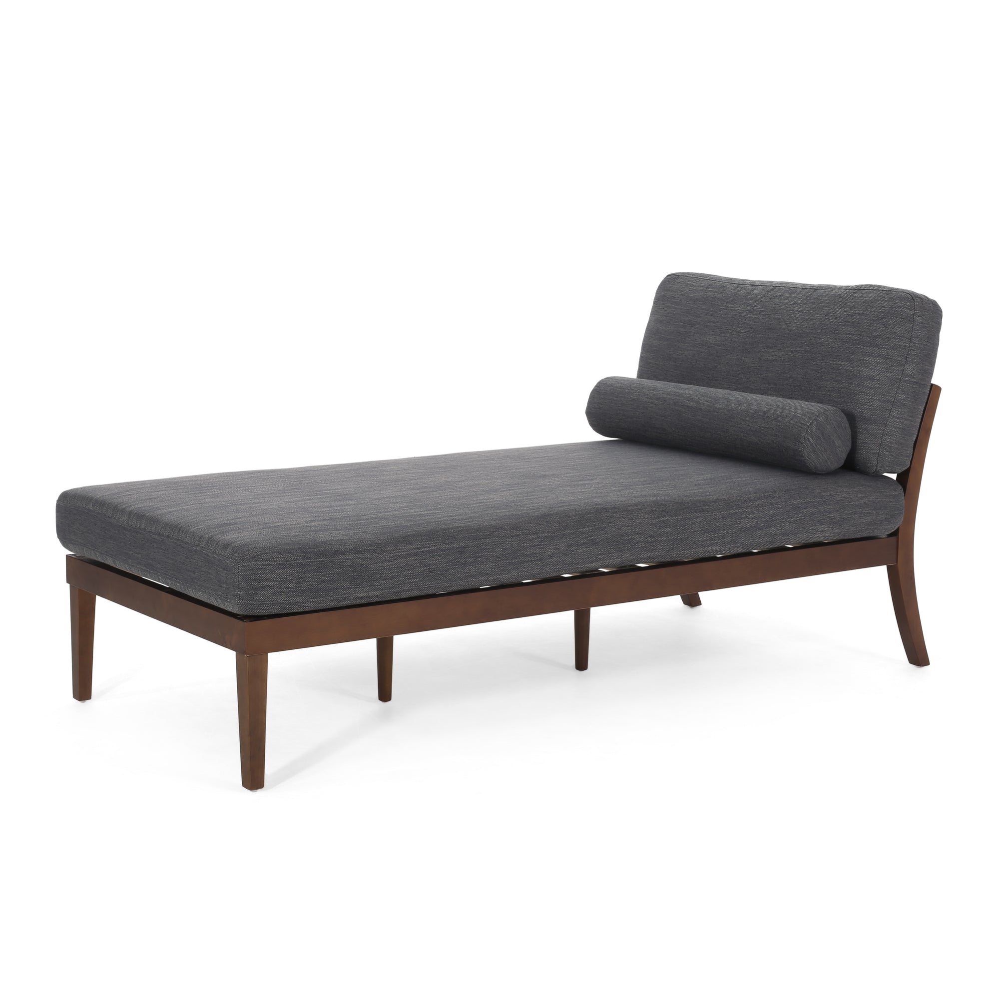 Minimal Charcoal Fabric Chaise Lounge Sofa