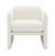 Accent Chair - White Teddy Fabric, Waved Arms, Ideal for Living Room & Bedroom