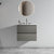 24 Wall Mount Space Grey Bathroom Vanity with Ceramic Sink Three Faucet Holes Large Storage Floating Design In Space Grey