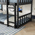 Black Twin Size Triple Rubber Wood Bunk Bed with Ladders and Detachable Design