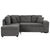 Dark Gray Chenille Pull-Out Sofa Bed with Storage Ottomans and Wireless Charger