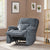 Lumbar Heating & Massage Recliner In Charcoal Fabric