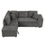 Dark Gray Chenille Pull-Out Sofa Bed with Storage Ottomans and Wireless Charger