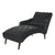 Black Faux Leather Chaise Lounge Arm Chair