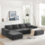 Tangier 6-Seat Modular U-Shape Sofa in Dark Gray