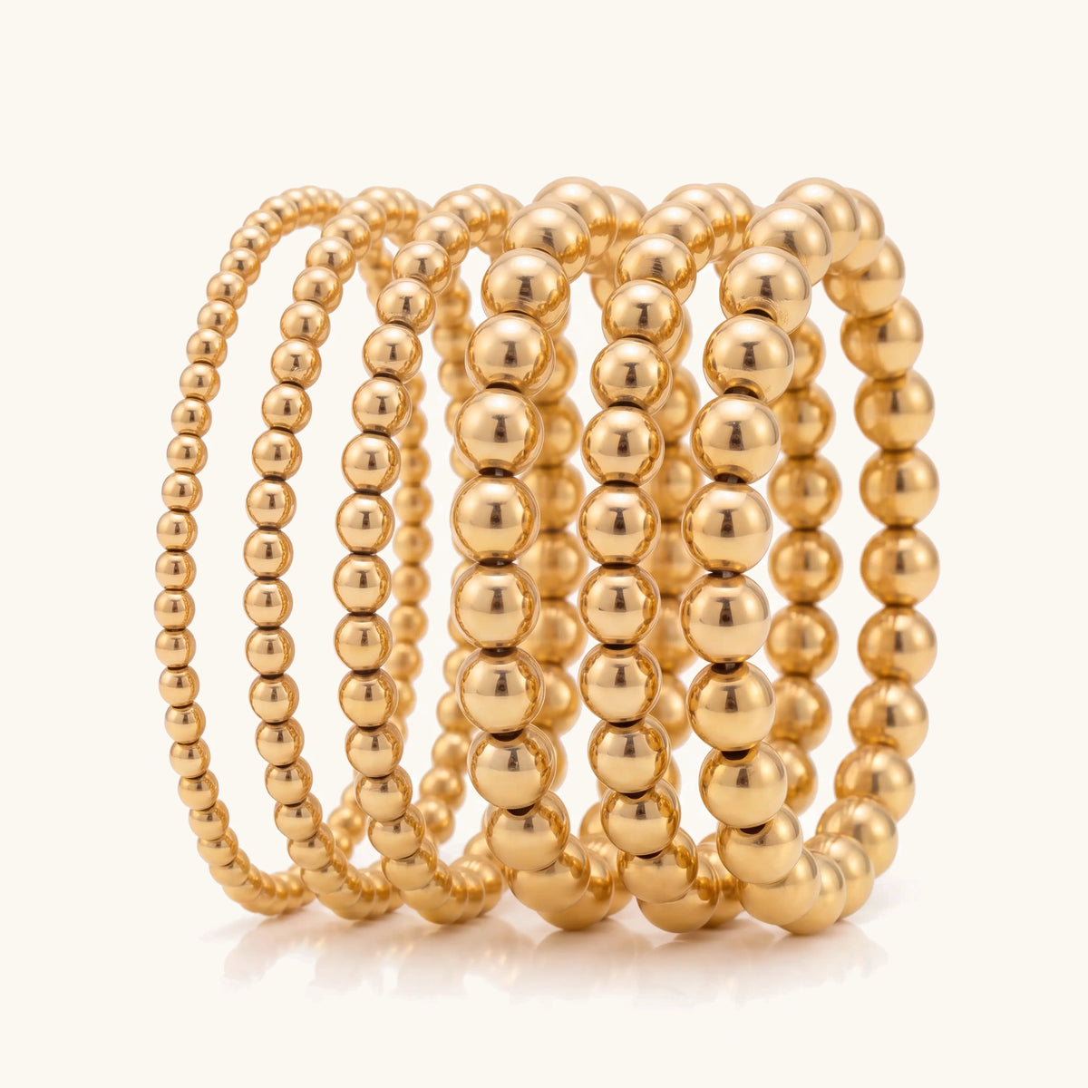 7pcs Gold Beaded Bracelet Stack