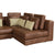 Casablanca Modular Sectional Sofa with Movable Ottoman in Brown Palomino