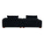 Accra 2-Seat Minimal Corduroy Sofa in Black