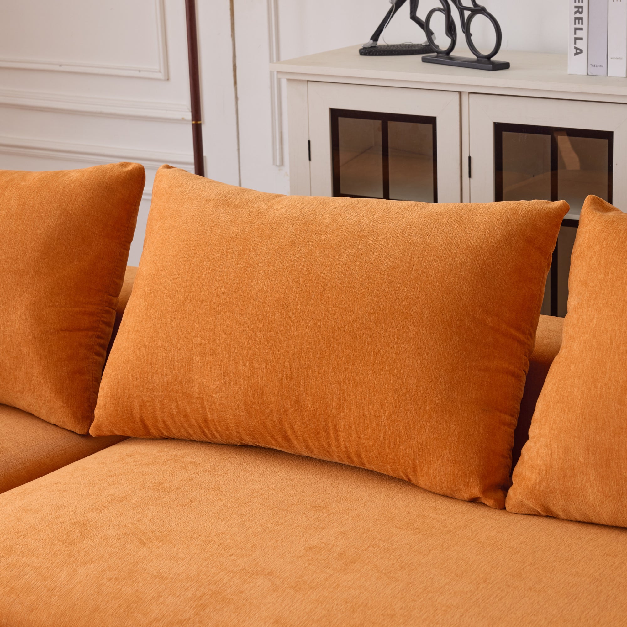 Dakar 4-Seat Minimalist Modular Sofa in Orange