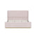 Pink Corduroy Upholstered King Size Bed With Winged Back Headboard