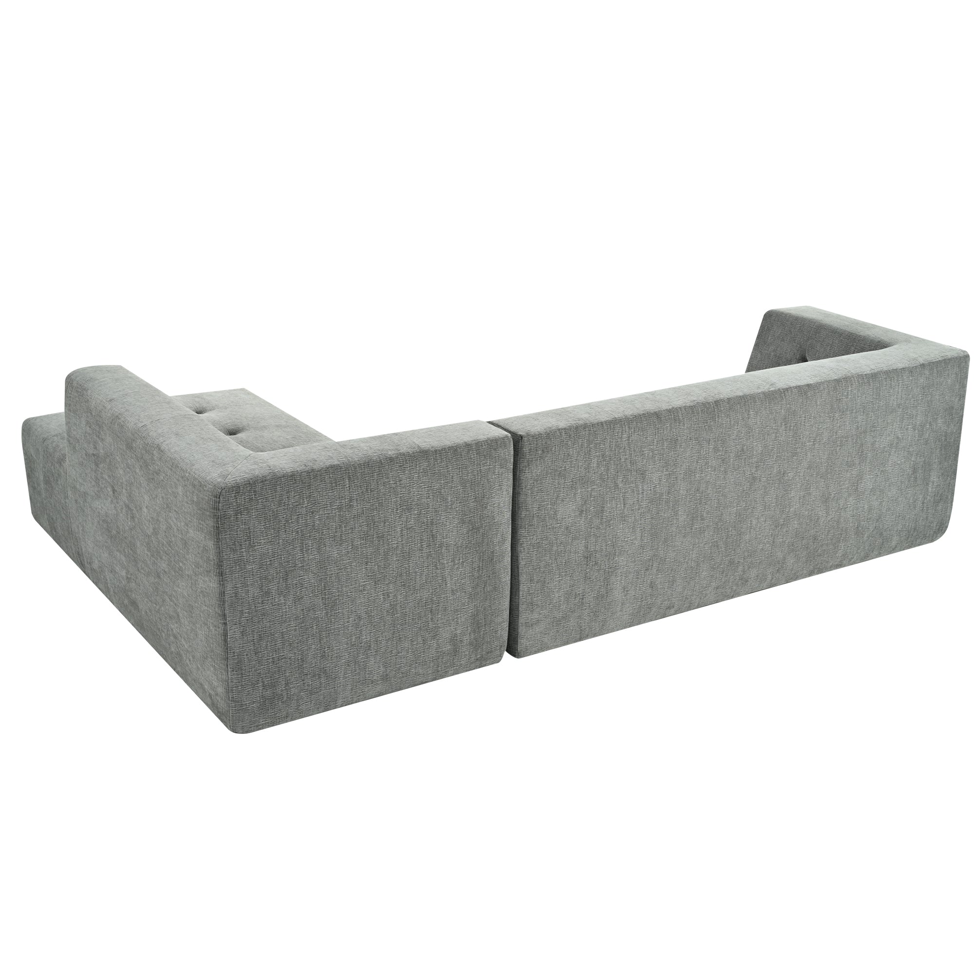 Mombasa 3-Seat Chenille Sofa in Light Gray