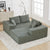 3-Seater Modular Corduroy Sofa In Green Flexible Configuration