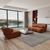 3 Seat Contemporary Orange Chenille Modular Sofa