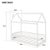 White Twin House Toddler Floor Bed with Guardrails and Slats