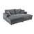 86.5" Dark Gray Corduroy Double Chaise Lounge Sofa