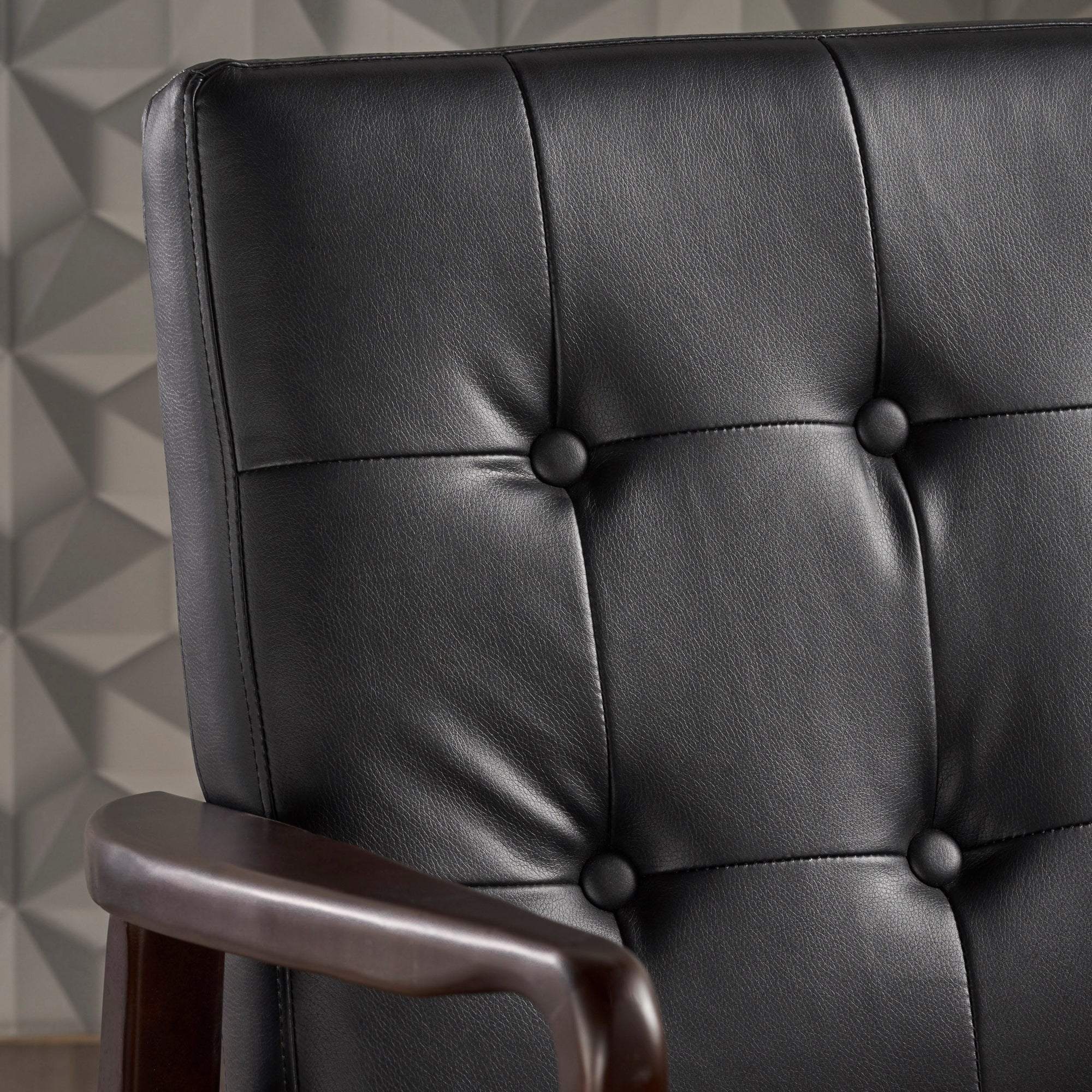 Mid Century Modern Faux Leather Club Chair