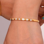 Load image into Gallery viewer, Diamond Accented Gold Cuff Bracelet
