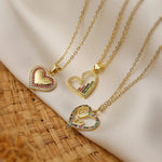 Load image into Gallery viewer, Diamond Filled Heart Necklaces
