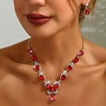 Load image into Gallery viewer, Diamond Gem Set Butterfly Necklace and Earring Set

