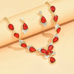 Load image into Gallery viewer, Diamond Gem Set Butterfly Necklace and Earring Set
