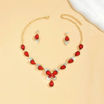 Load image into Gallery viewer, Diamond Gem Set Butterfly Necklace and Earring Set
