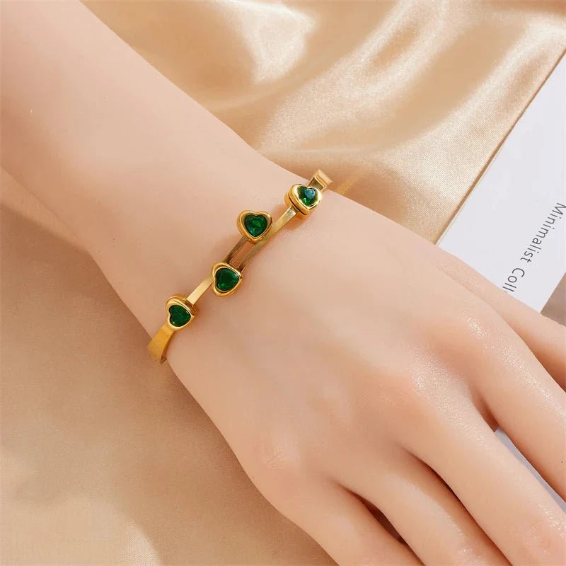 Diamond Heart Cuff Bracelet