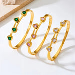 Load image into Gallery viewer, Diamond Heart Cuff Bracelet
