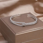 Load image into Gallery viewer, Diamond Knot Cuff Bracelet
