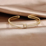 Load image into Gallery viewer, Diamond Knot Cuff Bracelet
