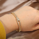 Load image into Gallery viewer, Diamond Knot Cuff Bracelet
