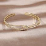 Load image into Gallery viewer, Diamond Knot Cuff Bracelet
