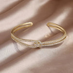 Load image into Gallery viewer, Diamond Knot Cuff Bracelet
