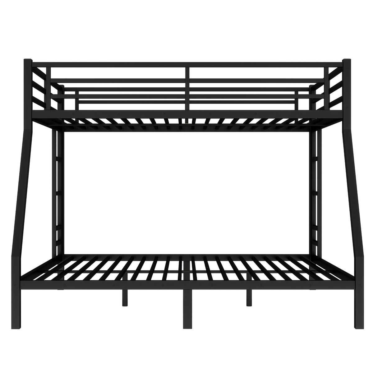 DOEHL Bunk Beds Default Noise Reduced Metal Queen Over King Bunk Bed in Black