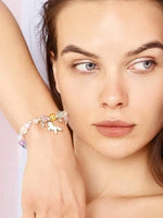 Load image into Gallery viewer, Dreamy Pearl Bracelet with Unicorn Charm
