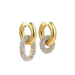 Load image into Gallery viewer, Dual Diamond Circle Huggie Earrings
