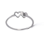 Load image into Gallery viewer, Dual Heart Letter Initial Ring
