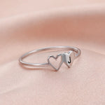 Load image into Gallery viewer, Dual Heart Letter Initial Ring
