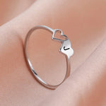 Load image into Gallery viewer, Dual Heart Letter Initial Ring
