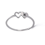 Load image into Gallery viewer, Dual Heart Letter Initial Ring
