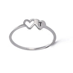 Load image into Gallery viewer, Dual Heart Letter Initial Ring
