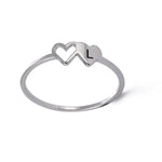 Load image into Gallery viewer, Dual Heart Letter Initial Ring
