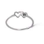 Load image into Gallery viewer, Dual Heart Letter Initial Ring
