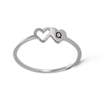 Load image into Gallery viewer, Dual Heart Letter Initial Ring
