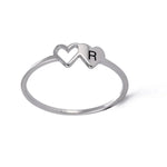 Load image into Gallery viewer, Dual Heart Letter Initial Ring
