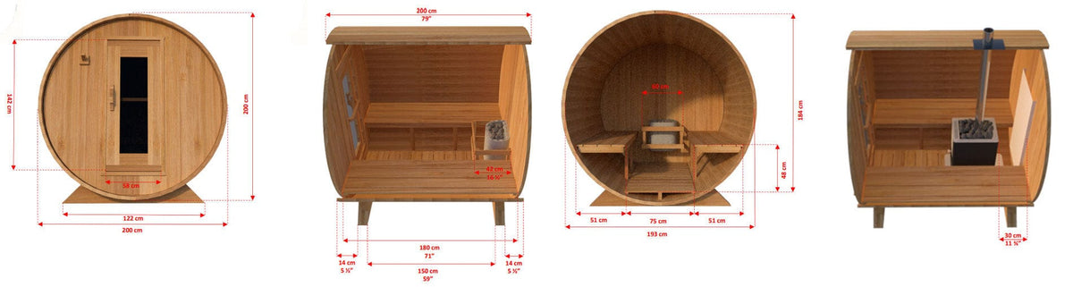 DUNDALK LEISURECRAFT Dundalk - CT Harmony Barrel Sauna - CTC22W